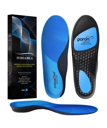 IYDoaMea Plantar Fasciitis Insoles for Women Men  High Arch Support Insoles  Strong Poron Orthotic Shoe Inserts  Relieve Flat Feet  High Arch  Foot Pain M(Men 9-10.5/Women 10-11.5)