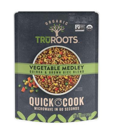 TruRoots Organic Quick Cook Vegetable Medley, Quinoa and Brown Rice Blend, 8.5 Ounce (Pack of 8), Ready to Eat in 60 Seconds, Certified USDA Organic, Non-GMO Project Verified