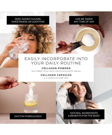 CORREXIKO Marine Collagen Supplement Pills & Powder Bundle - Includes 10 000mg Double Hydrolyzed Collagen Powder 1kg 15 oz & 5oz and 1800mg Collagen Peptides 120 Capsules - for Hair Skin & Nails - Buy Online on GoSupps.com