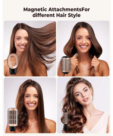 4 in 1 Air Styler Hair Dryer Brush - One Step Hair Styling Tool with Round Brush - Volumizer & Straightening - Blow Dryer & Thermal Brush - Black - Buy Online on GoSupps.com