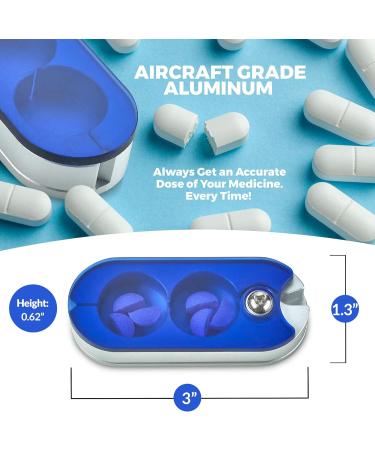 Coupe-pilules pour petites pilules et grandes pilules | R partiteur de pilules et conteneur de rangement en aluminium | Trancheuse de pilules portable - Buy Online on GoSupps.com