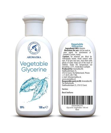 AROMATIKA Vegetable Glycerin 3.4 Fl Oz - 99% Pure Liquid for Face Body & Hair Care | International Shipping - Buy Online on GoSupps.com
