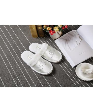 Varsany Clear Diamante Rhinestone Spa Slippers for Bride, Hen Party, Wedding - Hotel Honeymoon Slippers - Buy Online on GoSupps.com