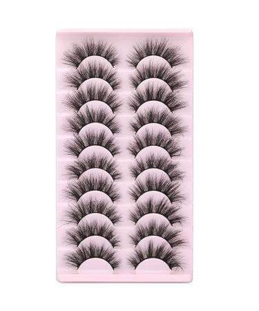 Zenotti E Fluffy False Eyelashes 18mm - 10 Pairs | Faux Mink D Curl Cat Eye Lashes - Buy Online on GoSupps.com