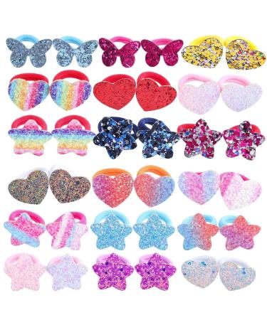 36 Pcs Colorful Elastic Hair Ties for Girls | Cute Ponytail Holders for Baby Girls, Toddlers, Kids | Soft Rubber Bands Hair Accessories - Buy Online on GoSupps.com