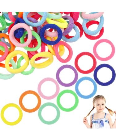 Tonyg-P 200 pieces Elastic hair tie for girls mini hair tie Small baby hair straps ponytail holder hair styling accessories multi-colored
