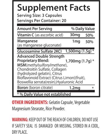 Joint Support Supplement - GLUCOSAMINE and MSM Joint Support Complex - with Vitamin C and Collagen - msm Joint Formula Joint Health Bone Support Supplements Bone Support Supplements - 1B - Buy Online on GoSupps.com