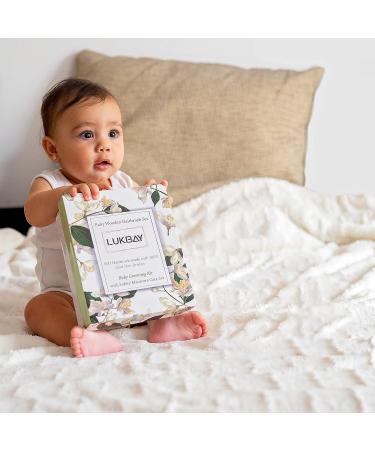 Baby Hair Brush Set with Soft Goat Bristles - Newborn Grooming Kit with Nail Clippers, Scissors, and Nose Cleaning Tweezers - Perfect Baby Shower Gift for Boys and Girls - Buy Online on GoSupps.com