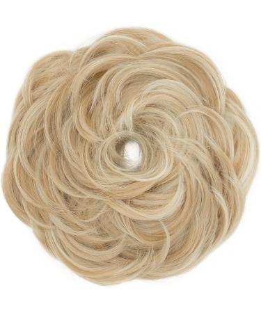 S-Noilite Curly Messy Bun Scrunchie - Synthetic Ash Brown Mix Bleach Blonde Ponytail Extension - Buy Online on GoSupps.com