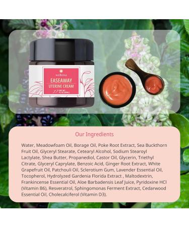 Wellena EaseAway Uterine Cream - Supports Menstruating & Perimenopausal Women | 1.7 oz | International Shipping Available - Buy Online on GoSupps.com