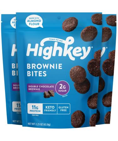 HighKey Keto Food Low Carb Snack Cookies - Chocolate Brownie - 3 Packs - 16 Pieces per Pack