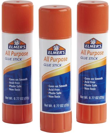 Elmer's All Purpose Glue Sticks  Washable  22 Grams  3 Count - Buy Online on GoSupps.com