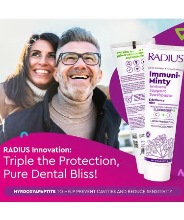 Radius ImmuniMinty Immune Support Toothpaste 2.5 Oz - Elderberry Mint - Pack of 1 Elderberry Mint 2.5 Ounce (Pack of 1) - Buy Online on GoSupps.com