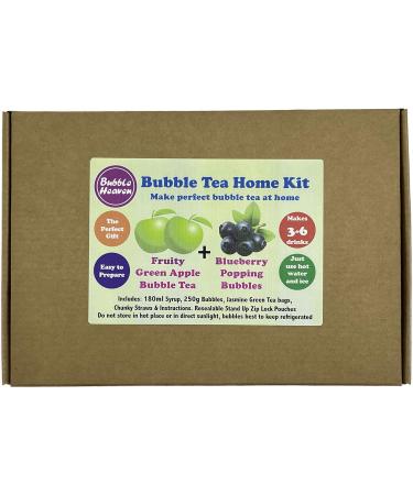 Fruity Green Apple with Blueberry Popping Bobas Bubble Tea Kit 3 to 6 Drinks - Buy Online on GoSupps.com