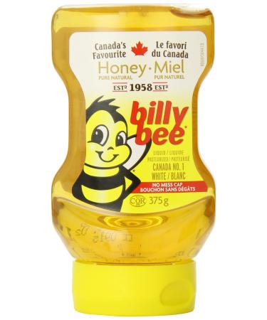 Billy Bee Pure Natural Honey Liquid White Upside-down Squeeze 375g Liquid White 375 g (Pack of 1)