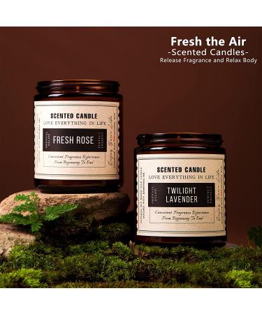 2 Pack Aromatherapy Amber Jar Candles Sandalwood Rose, Lavender Scented - Rustic Home Decor - Natural Soy - Ideal Gifts for Mom - Buy Online on GoSupps.com