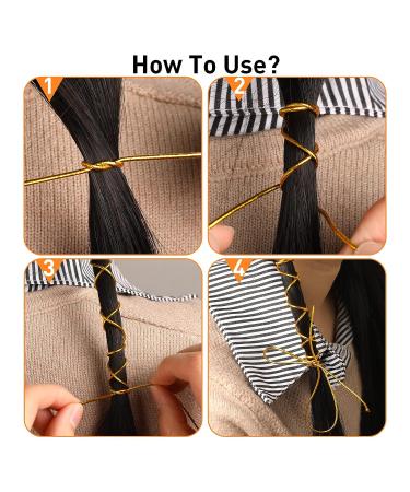 4 Pieces 5M Hair Braiding Strings - Silver Gold Hair Accessory for Braids, Dreadlocks, Styling - Twist Gift Hang Tags - Buy Online on GoSupps.com