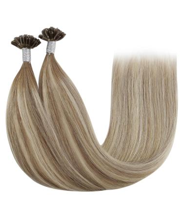 Youngsee Ombre Bonding Extensions - Real Hair U-Tip Brown to Blonde 50cm | Premium Quality 50g #8A/60/8A - Buy Online on GoSupps.com