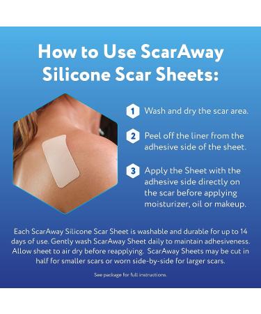 ScarAway Advanced Silicone Scar Sheets - Medical Grade Treatment for Surgical, Burn, Acne & Body Scars - 4 Tan Reusable Strips - Buy Online on GoSupps.com
