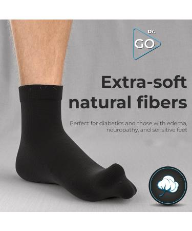 Dr. GO Neuropathy Socks for Men - 100% Seamless Diabetic Socks 12 Pairs in Black & White - Size 9-11 - Buy Online on GoSupps.com