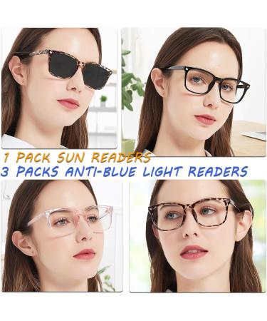 Shop 4 Pairs Blue Light Reading Glasses for Women - UV Protection & Stylish Designs | Best Optical Options 1.00 to 4.0 - Buy Online on GoSupps.com