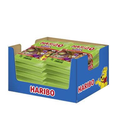 Haribo Twin Snakes Sweet & Sour Gummy Candy 6 Fruity Flavours No Artificial Colours - Pack of 12 Box (175g)
