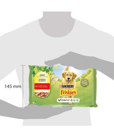 Buy Purina Friskies Wet Dog Food with Beef & Carrots - 40 x 100g Bags | Premium Gelatine Beef 400g (Pack of 10) - International Shipping Available - Buy Online on GoSupps.com