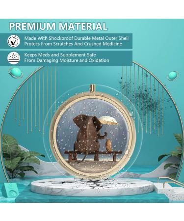 Shop Y-7-CUTE ELEPHANT Retro Pill Box with Mirror - 3 Compartments for Vitamins Fish Oil & Supplements - Small Bronze Round Container - Buy Online on GoSupps.com