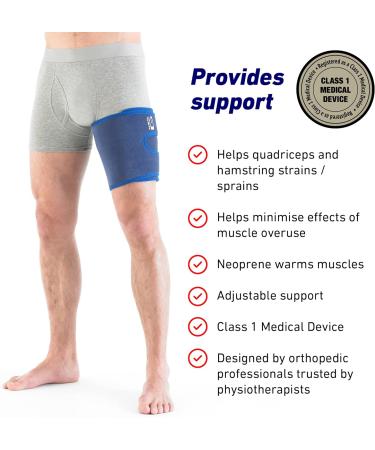 Neo-G Thigh Support: Compression Sleeve for Hamstring and Quadriceps Muscles - Sprains, Strains, and Sports Injuries - Adjustable Medical Device - Buy Online on GoSupps.com