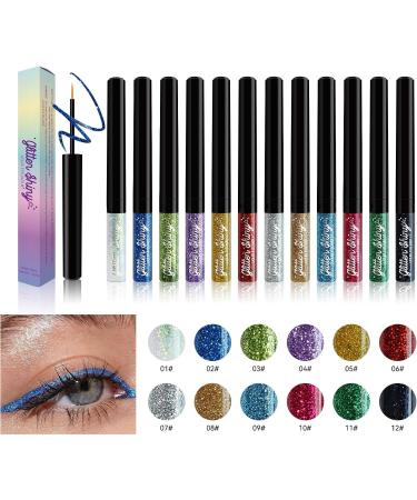 Glitter Eyeliner Liquid Eyeliner Glitter Glitter Eyeshadow Glitter Makeup Stage Makeup (12) - Buy Online on GoSupps.com