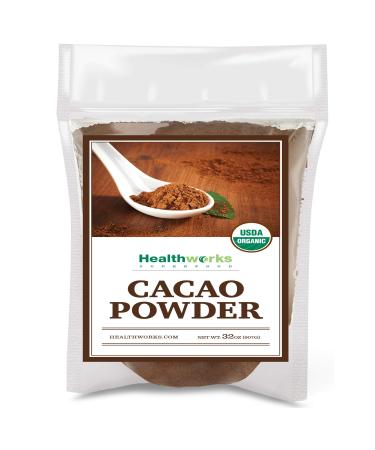 Healthworks Cacao Powder (32 Ounces / 2 Pounds) | Cocoa Chocolate Substitute | Certified Organic | Sugar-Free, Keto, Vegan & Non-GMO | Peruvian Bean/Nut Origin | Antioxidant Superfood