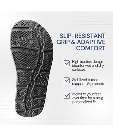 NUUSOL Unisex Cascade Flip Flops Non-Slip Hiking Plantar Fasciitis Footwear Soft Cushion Lightweight & Comfortable Arch Support & Textured Footbed Pain Relief for Joint Neck & Back Injuries - Black - 12 Women/11 Men - Buy Online on GoSupps.com