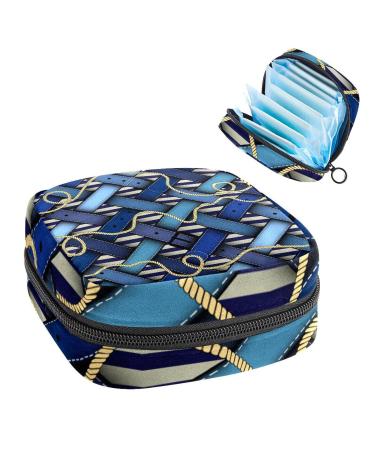 Women's bonds Storage pockets Stillpad Halter Diagonal Cream Pattern in the nautical streak portable period kit pocket feminine product bag for women girls color1