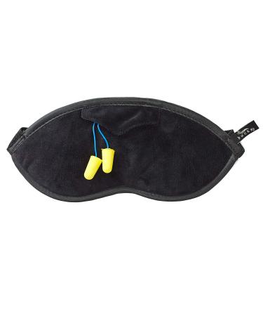 Bucky Eden Collection Lightweight Eye Shade Mask with Reusable Ear Plugs Black Black 1 Count (Pack of 1)