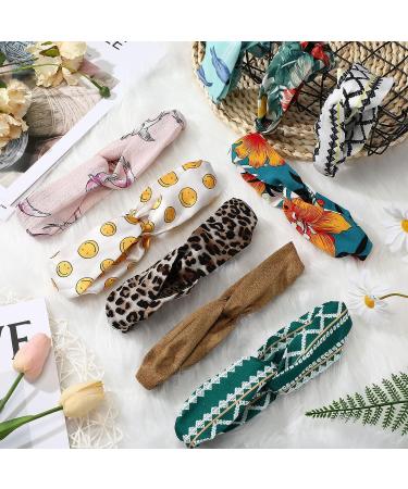 Janinka 60-Piece Boho Knotted Hairbands for Women - Non-Slip Head Wraps for Wigs & Face Washing - Stretchy Floral Hair Accessories - Buy Online on GoSupps.com