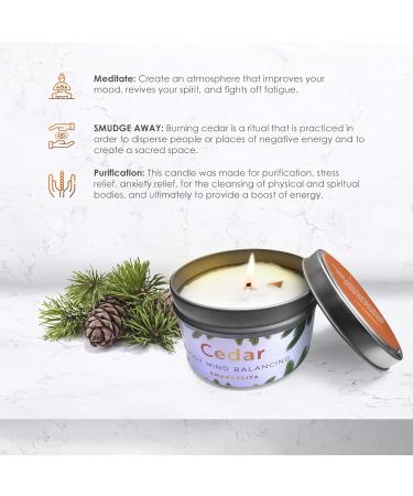 Chandelita Aroma Candle - Cedar for Energy Cleaning Healing & Mind Clarity | Soy Wax & Cedar Pieces - Buy Online on GoSupps.com