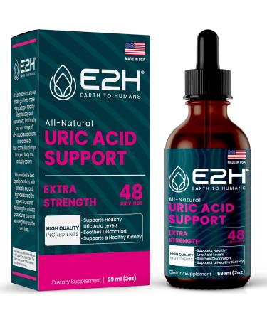E2H Uric Acid Support Supplement - Tart Cherry and Devil s Claw - Supports Uric Acid Health and Kidney Function Non-GMO - Vegan - 2 Fl Oz 2 Fl Oz (Pack of 1)