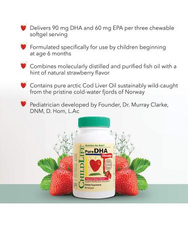 ChildLife Pure DHA Softgels - Natural Berry Flavor, 90 Count | Supports Brain Health - Buy Online on GoSupps.com