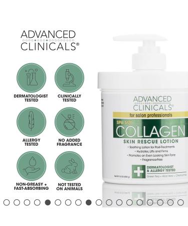 Advanced Clinicals Collagen Skin Rescue Lotion Moisturizer Lotion and Face Cream - 16 Oz. & 2 Fl Oz. - Buy Online on GoSupps.com