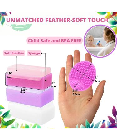 Buy Baby Bath Sponge & Extra Soft Cradle Bonnet Brush - 6 Pack Silicone Massage Combs | International Shipping Available - Buy Online on GoSupps.com