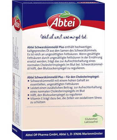 Abbey Black Cumin Oil Plus with Vitamin E - Dietary Supplement for Cholesterol & Blood Sugar Levels - 48 Capsules (2 Pack) - Shop Now! - Buy Online on GoSupps.com