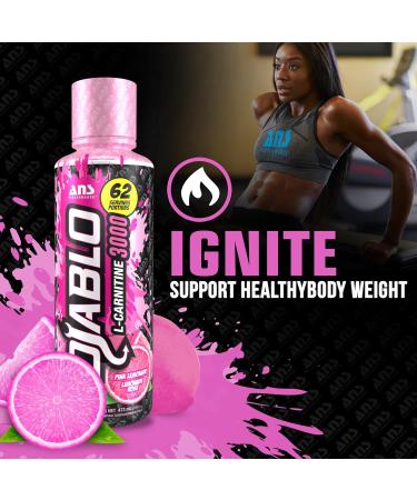 ANS Performance Diablo Carnitine 3000 (473 mL 16 oz) - Muscle Recovery Support - Double The Value with 3000 mL of L Carnitine per 15 mL - Delicious Flavours (Pink Lemonade) - Buy Online on GoSupps.com