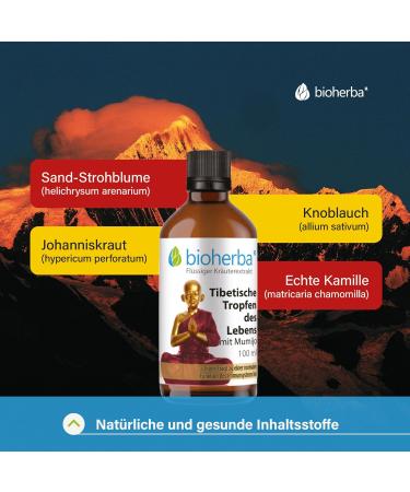 Biherba Mumijo Tincture 100ml - Tibetan Drops of Life with Garlic Chamomile & St. John's Wort | Highly Concentrated Herbal Health Supplement - Buy Online on GoSupps.com