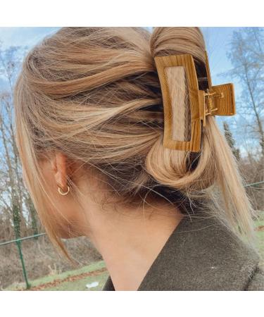 Magicsky 6 Pack 4 Inch Metal Hair Claw Clips - Gold & Wood Grain - Non-slip - for Thick Thin Hair - Styling Accessories for Women and Girls - Buy Online on GoSupps.com