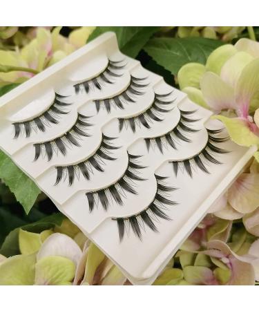 KISSNOWY 5 Pairs Cosplay False Eyelashes Japanese Style Makeup | Thick Eyelash Extension for Masquerade Party - Black - Buy Online on GoSupps.com
