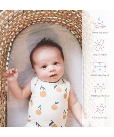 Baby Moses Basket Fitted Sheet 2 Pack - Oval Grey Soft Cotton Sheets for Moses Baskets - Buy Online on GoSupps.com