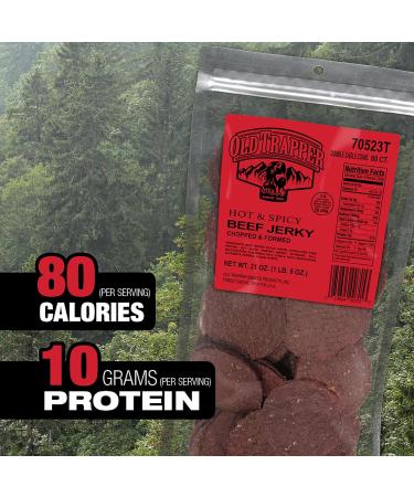 Old Trapper Hot & Spicy Double Eagle Beef Jerky | Traditional Style Real Wood Smoked | 1 Bag (80 Pieces) - Buy Online on GoSupps.com