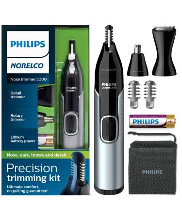 Philips Norelco Nose Trimmer 5000 For Nose Ears Eyebrows Black and Silver NT5600/42