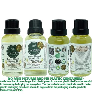 Nativilis Sweet Almond Organic Carrier Oil (Prunus dulcis) King of Nuts- Hair Face & Skin Natural Cold Pressed Cleansing Moisturizer Face Chapped Lips Emollient Properties Healthy Scalp - Copaiba - Buy Online on GoSupps.com
