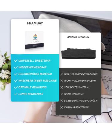 Frambay 6-Pack Microfiber Glasses Cleaning Cloths - Optician Quality Perfect for Glasses Cell Phones & Cameras - 18x15cm - Buy Online on GoSupps.com